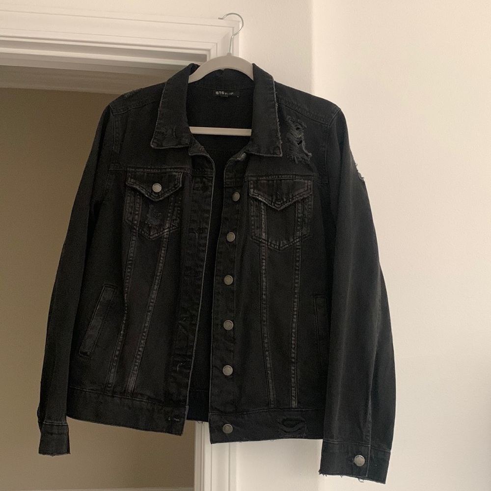 Black Distressed Denim Jacket